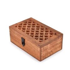 NIRMAN Wood Decorative Wooden Box with Hinged Lid Wooden Storage Box De picture