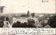 Postcard Carnegie Library Dubuque Iowa Aerial View Posted 1907  picture