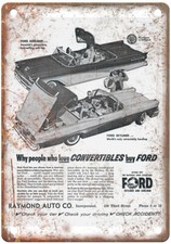 Old 1958 Ford Fairlane 500 Skyliner and Sunliner Ad Retro Look Metal Sign A7007 picture