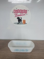 Glassbake Milkglass Blue Thistle Loaf Pan picture