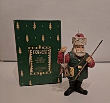 Vintage Midwest of Cannon Falls Pine Tree Lodge Santa Fisherman Figurine Boxed picture