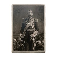 1908 King George V Signed Photograph Cabinet Card CDV Prince of Wales Royalty UK picture