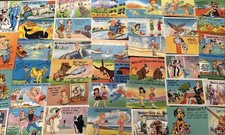 Huge ~ Lot of 50 Linen~Comic~Postcards~Mixed Topics~Funny  Humor~Unused~r726 picture