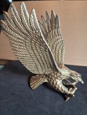 Vintage Brass Flying Eagle finial Statue Figurine MCM Spanned Wings picture