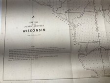 WISCONSIN SURVEY AND INDAIN  TRIBES RIVERS MENOMONIE & ONIEDA INDIANS CA 1840’s picture
