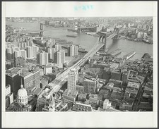 Photo:Manhattan New York 1952 East River Brooklyn Bridge Aerial View picture
