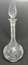 Vintage Leaded Cut Crystal Decanter With Stopper 14'' Tall 1970s picture