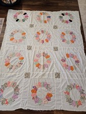Beautiful Vintage Feedsack Quilt Top 56