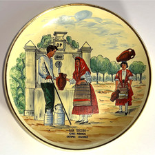 Vintage Azores Portugal Ceramic Plate | Ilha Terceira Regional Costumes Souvenir picture