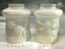H.C. Fry Glass Lamp Shades Sunrise To Sunset c.1920s Fitter: 2-1/8