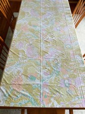 Vintage RARE Martex Fantasy Garden Flat Sheet 1972 HTF Romantic Print picture