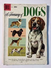 Dell Giant Treasury of Dogs #1 VG-  3.5 1956 Giant Size Vintage Comic On Breeds picture