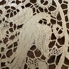 Antique Italian Figural Cantù Lace RUNNER-Courting Couple & 14 Dove Bird 15 X 48 picture