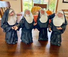Studio Collection Happy Habits by Deb Wood Nun Figurines Lot of 4 Mary Giggles picture
