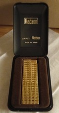 Vintage Hadson System Gold Refillable Butane Lighter Near Mint In Original Box picture
