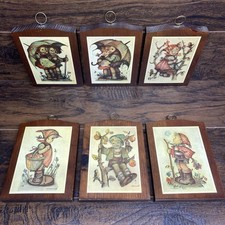 Vintage M.I. Hummel Manchester Wood Wall Plaques Set of 6 picture