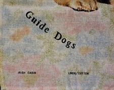 IRISH LINEN TEA TOWELS UNUSED x2 GUIDE DOGS 4 BLIND ASSOCIATION RARE picture
