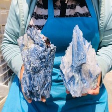 2pcs 6LB Rare Natural beautiful Blue KYANITE with Quartz Crystal Specimen Rough picture