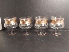 Vintage 8 pc. Dorothy Thorpe Gold Band Seafood Cocktail Glass & Insert Set of 4 picture
