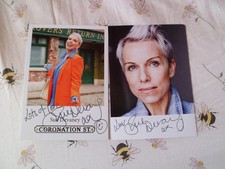 2X CORONATION STREET CAST CARD SUE DEVANEY HAND SIGNED (SEE DESCRIPTION) picture