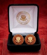 ULTRA RARE President Donald J. Trump Red VIP Seal & Signature Cabinet Cufflinks picture
