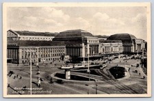 Antique Germany Postcard LEIPZIG Hauptbahnhof Railway Station 1938 picture