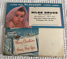 VTG 1958 St Joseph Aspirin Pharmacy Advertising Calendar Niles Illinois picture