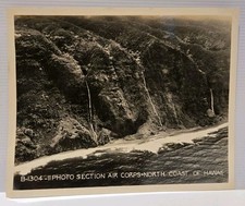 Vintage Hawaii Aerial Photo -  North Coast of Hawaii - Circa 1930 ~7x9.5 picture
