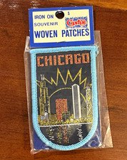 Vintage Chicago Illinois City Skyline Souvenir Iron-On Woven Patch picture