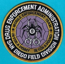 DEA DRUG ENFORCEMENT ADMINISTRATION SAN DIEGO CALIFORNIA FIELD DIVISION PATCH picture