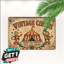 Funny Circus Monkeys Vintage Style Wall Decor Metal Decor Tin Sign 8x12 picture