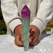 311G Top natural rainbow fluorite scepter crystal healing picture