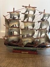 Antique Vintage US  Whaling   Ship Clipper 1846 Model  Wood 12x12” picture
