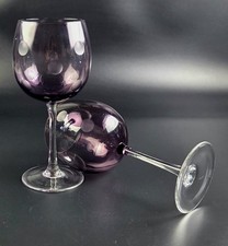 Vintage Waterford Crystal Marquis Polka Dot Amethyst Wine Glasses – Pair picture