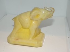 Boyd Art Glass Zack The Elephant Figurine Yellow Slag Figure Excellent picture
