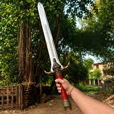 Conan Barbarian Father's Sword Replica, 1095 Steel Fantasy Sword with Leather Sh picture
