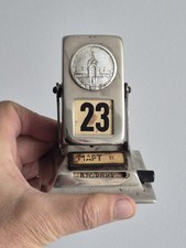 🇺🇦VTG RARE SOVIET USSR METAL DESK FLIP PERPETUAL CALENDAR  picture