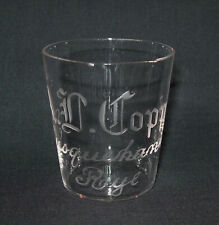Old Antique Vtg Ca 1900s Pre Pro Etched Shot Glass A. D. Copple Susquehanna Rye picture