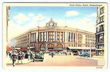 Vintage Postcard Massachusetts, South Station, Boston, MA. Antique c1944 picture