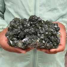 4.17LB Rare Natural Green Garnet Cube Crystal Cluster Mineral Specimen picture