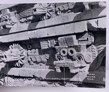 Vintage Real Photo Postcard Mexico Temple Templo De Quetzalcoatl Teotihuacan picture