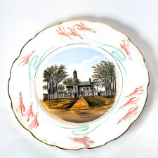 CLAREMONT Town Hall NH NEW HAMPSHIRE Antique Souvenir China TRINKET DISH PLATE picture