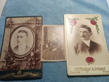 antique photo CDV cabinet cards lot of 3, unique photos picture