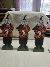 Vintage Bethany Lowe Kathy Seburn Halloween Pumpkin Man Dummy Board Tabletops picture