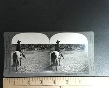 Round-up Sherman Ranch Geneseo Kansas Stereoview Keystone View Co. 1902 Curved picture