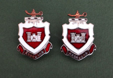 Original WWII US Army Engineer School DI DUI Crest Pinback Pair picture