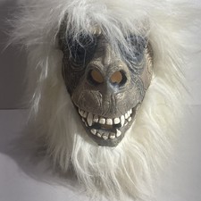 Vtg Fun World Yeti Abominable Snowman Mask White Fur Easter Unlimited 8920  picture