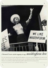 1956 SEXY WOMAN POLITICIAN wearing MAIDENFORM Bra DECORATIVE METAL SIGN picture