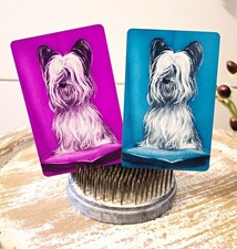 Pair Vintage Scottie Dog Playing Cards, Midcentury Puppy Cards, Swap Trade Cards picture