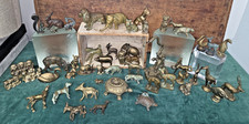Huge Lot of 51 Vintage Brass Animal Figurines picture